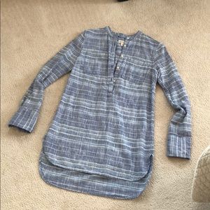 Blue and teal long blouse- size XS